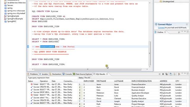 SQL DROP A VIEW DEMO смотреть онлайн