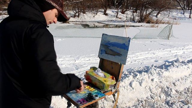 Рисую на коньках! Зимний пленэр на озере Чан. Владивосток смотреть онлайн