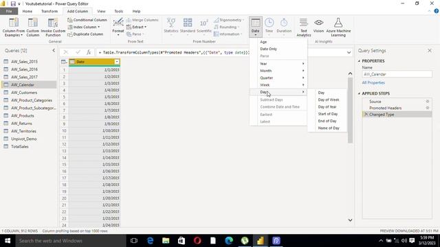 PowerBi - Lecture10 - How to Convert Date into days and Month смотреть онлайн