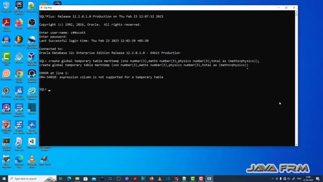 ORA-54010: expression column is not supported for a temporary table - Oracle Database 12c Error Msg смотреть онлайн