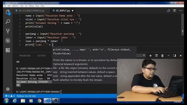 005 Bytes-Lab - Python Tutorial - Input (INDONESIA) смотреть онлайн