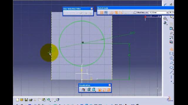 CATIA Tutor Understanding positioned sketch Basic Sketcher смотреть онлайн