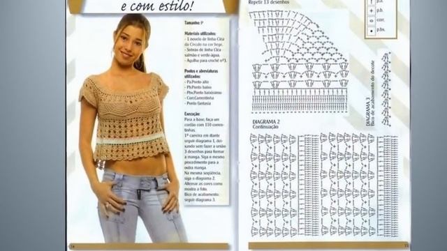 30 модных женских летних вязаных блуз со схемами смотреть онлайн