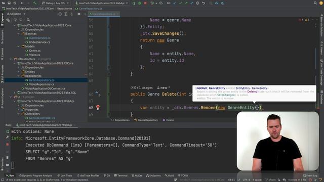 DistributedProgramming2021 | S1P36 | EF CORE and Onion way to Delete a Genre using DBContext смотреть онлайн
