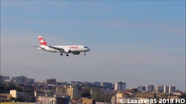 Swiss Air Airbus A220-200 / Landing at Naples Capodichino Airport (NAP/LIRN) 06 смотреть онлайн
