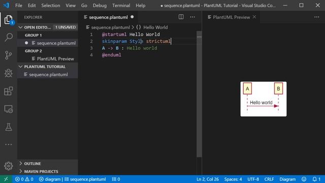 Using PlantUML in VSCode смотреть онлайн