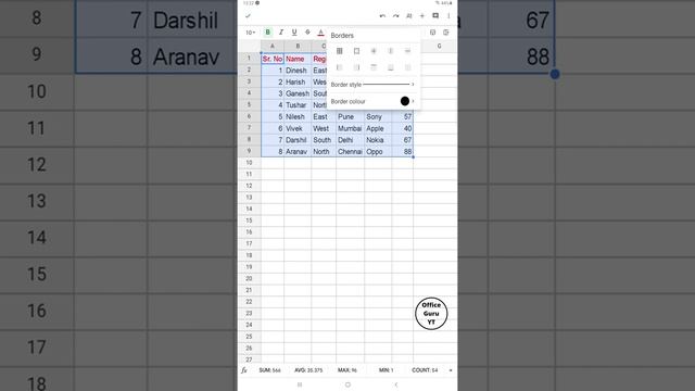 Excel Border Formatting in Mobile | MS Excel में Border कैसे लगाएं? смотреть онлайн