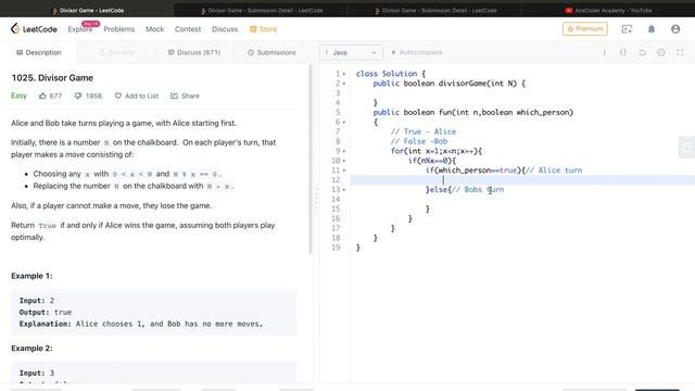2. Divisor Game | Leetcode - 1025 | Dynamic Programming смотреть онлайн