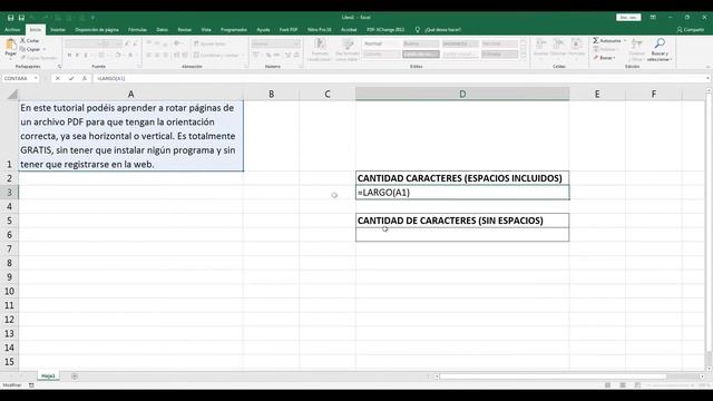 Contar caracteres en EXCEL (con y sin espacios) смотреть онлайн
