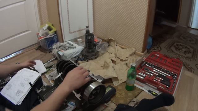 Сборка кпп и масленого насоса кавасаки Zzr600-1