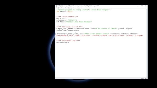 Tkinter Basics - The Label Frame Widget смотреть онлайн