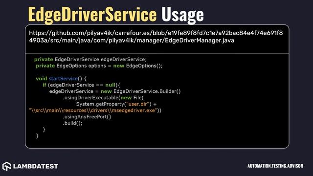 org openqa selenium edge EdgeDriverService with examples смотреть онлайн