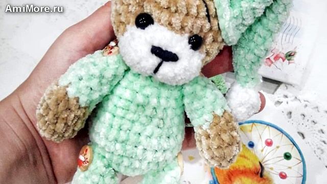 Амигуруми: схема Минимишка в пижамке. Игрушки вязаные крючком - Free crochet patterns. смотреть онлайн
