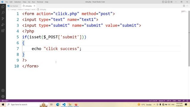 Click event in php || Learn php step by step || core php смотреть онлайн