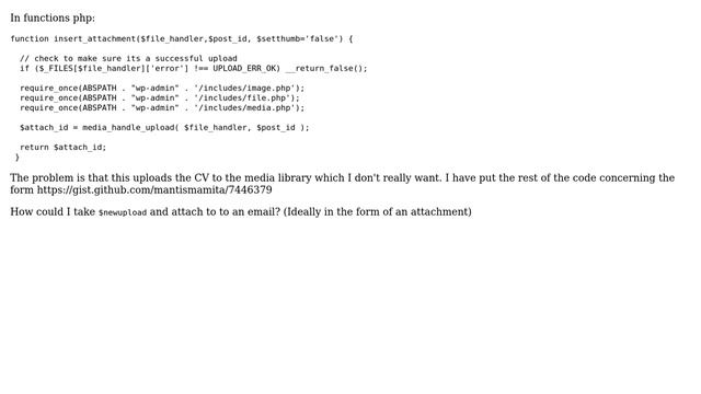 Wordpress: Upload file to front-end form and send as email attachment смотреть онлайн