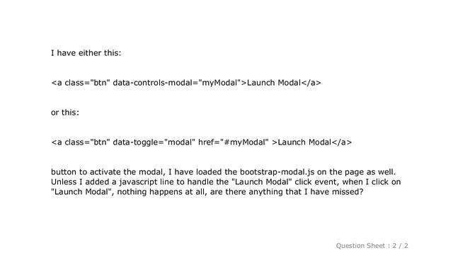 jQuery : Can not get a simple bootstrap modal to work смотреть онлайн