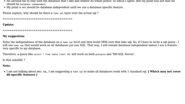 Software Engineering: Should we have a database independent SQL like query language in Django? смотреть онлайн
