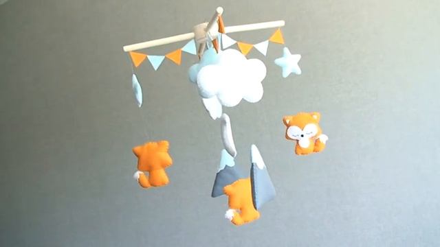 Детский мобиль из фетра, Baby Mobile, Fox woodland mobile смотреть онлайн
