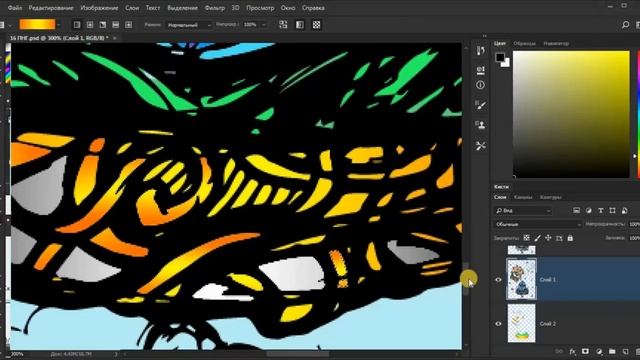 Раскрашиваю свой скетч в фотошопе. Speedpaint. Сюрреализм: хомяк летит на воздушном шаре. смотреть онлайн