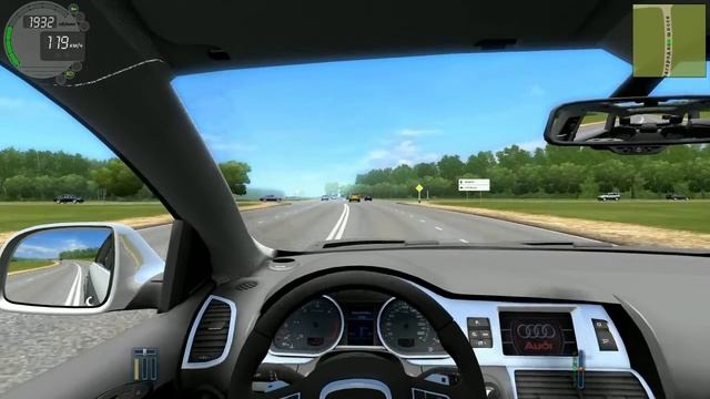 Обзор Audi Q7 V12 TDI в игре city car driving 1.4.1 на руле logitech g27. смотреть онлайн
