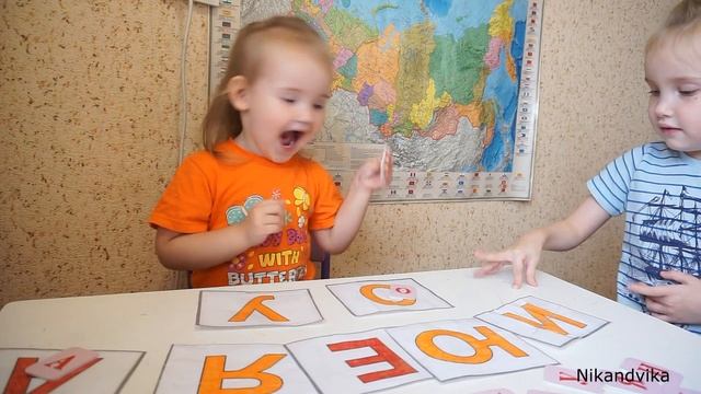 Развивающие игры для малышей // Изучаем гласные буквы // Nikandvika смотреть онлайн