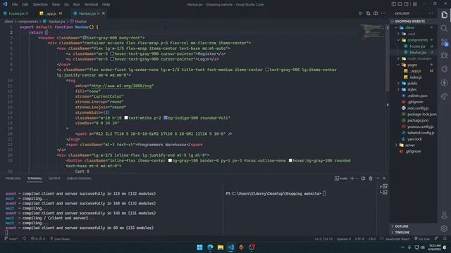 Ecommerce Website Tutorial with Node + Next JS | Making Navbar Page | Part 6 смотреть онлайн
