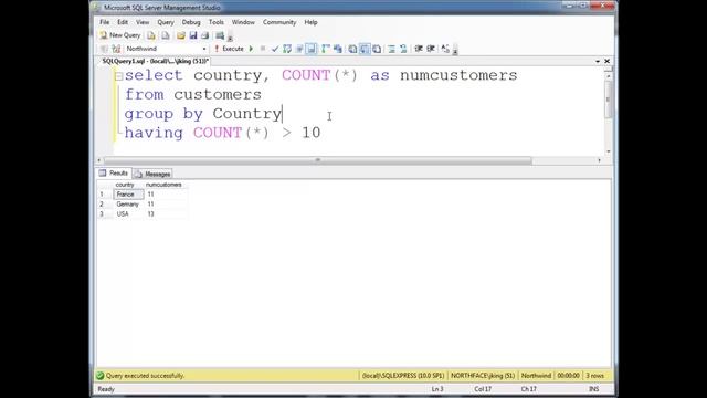 SQL HAVING смотреть онлайн