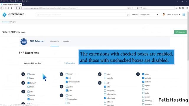How to Enable or Disable PHP Extensions Using the CloudLinux Selector in DirectAdmin FelizHosting смотреть онлайн