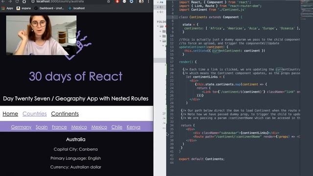 30 days of React - Day Twenty Seven - "'Geography facts app" using nested routes and API смотреть онлайн