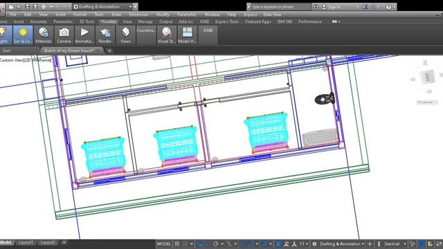 Autodesk AutoCAD 2017 Sketch of my Dream house part 2 смотреть онлайн