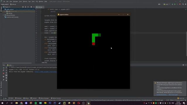 Змейка на Python за 8 МИНУТ | Python + pygame смотреть онлайн