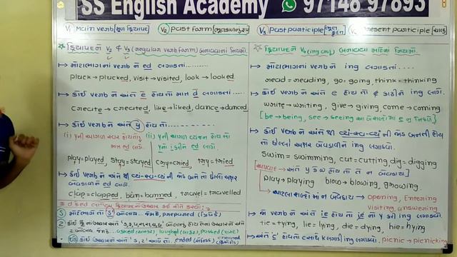 For creating V2,V3,V4 regular verb forms [28th lecture of easy English grammar смотреть онлайн
