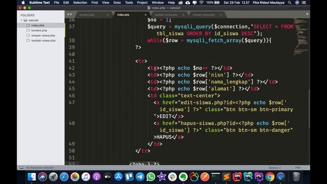 CRUD PHP & MySQLi Dengan Bootstrap 4 #4 - Menampilkan Data Dari Database смотреть онлайн