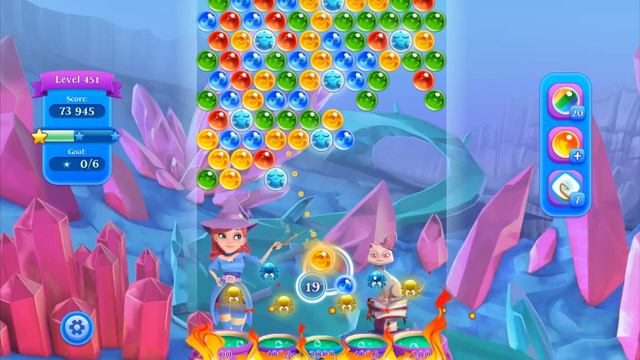 Bubble Witch 2 Saga Level 451 (Classic mode) - 3 Stars Walkthrough, No Boosters смотреть онлайн