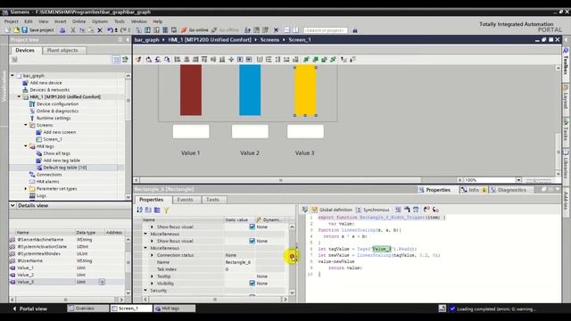 Biểu đồ cột | Bar graphs | TIA Portal v17 | SIMATIC WinCC Unified смотреть онлайн