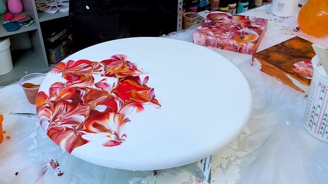 Easy BALLOON Technique To Make Unique Abstract Art ~ Fall Inspired Colors ~ Acrylic Pouring