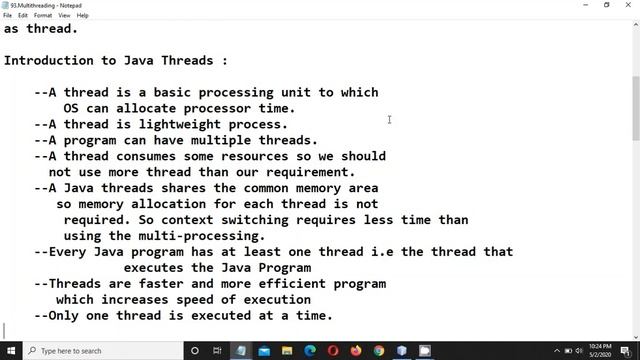 THREADING IN JAVA | INTRODUCTION OF THREAD | THREAD PART 1 смотреть онлайн