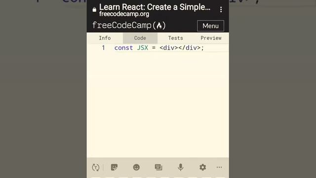 React tutorial for beginners- Create a simple JSX element - React - freeCodeCamp front end librarie смотреть онлайн