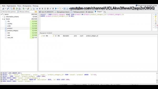 SQL для начинающих (DML): Объединение таблиц RIGHT JOIN / RIGHT OUTER JOIN (MySql), Урок 15!