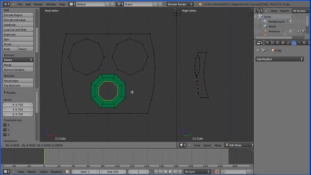 Blender Modelling Tutorial Adding a Face to a Simple Model of a Stick Man смотреть онлайн