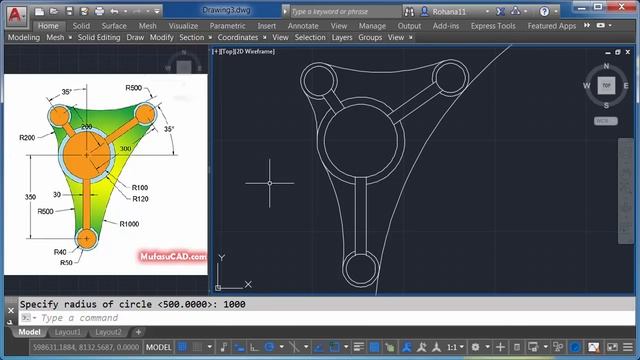 AutoCAD 2D Practice Drawing | Exercise 3 | Basic Tutorial смотреть онлайн