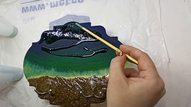 Ключница из эпоксидной смолы. Подарок своими руками. Key holder made of epoxy resin. DIY смотреть онлайн