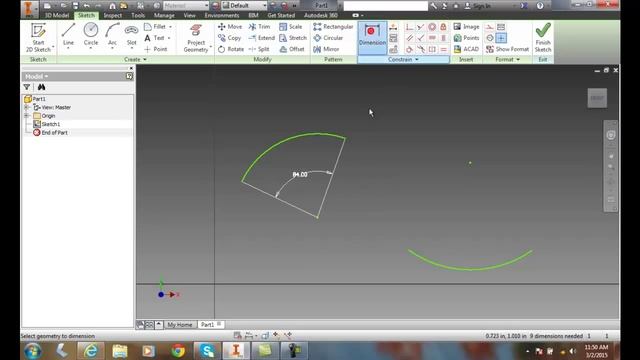 Inventor 03-21 Angular Dimensioning of an Arc смотреть онлайн