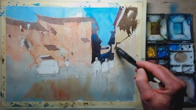 Watercolor Tutorial - How to use the Splattering Technique by Tim Wilmot #35 смотреть онлайн