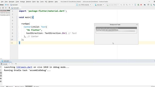 First Program in Flutter Using TextView смотреть онлайн