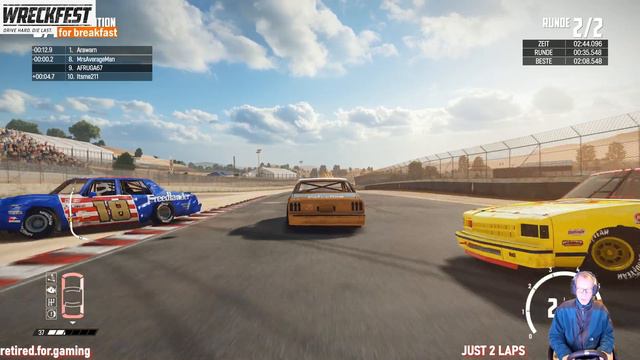 JUST 2 LAPS - Wreckfest for Breakfast - NASCAR at Laguna Seca - Mods by Vin Patrol and The Very End смотреть онлайн
