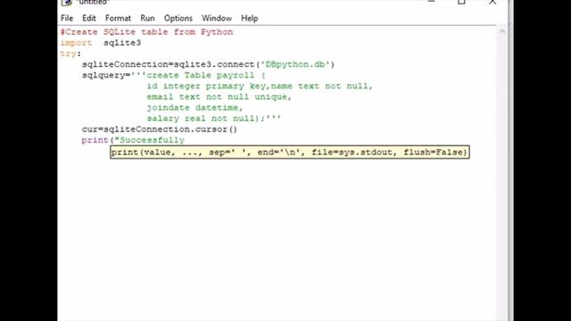 Create SQLite table from Python смотреть онлайн