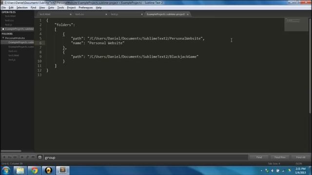 Sublime Text 2 - How to use projects смотреть онлайн