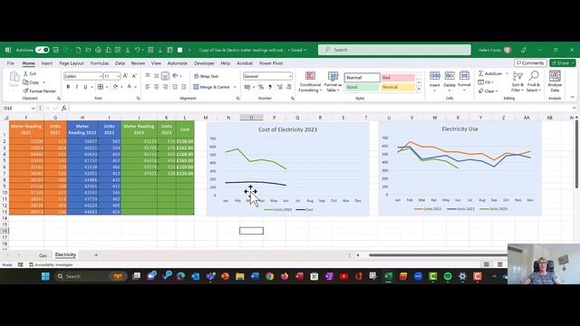 Chart to monitor Gas and Electricity Costs in Excel Part 2 смотреть онлайн