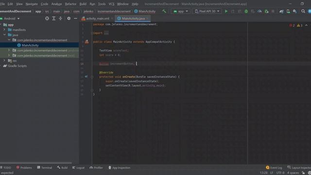Increment and decrement buttons in Android | Android Studio | Java смотреть онлайн